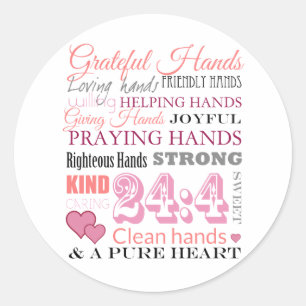 Grateful hands classic round sticker