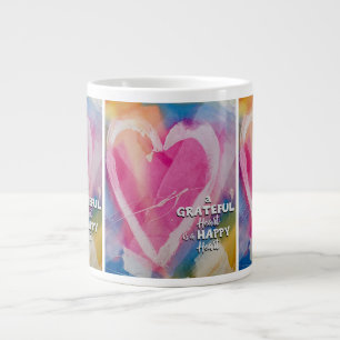 Grateful Happy Bone China Mug art de Pedie Wolfond