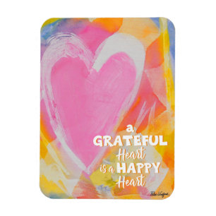 Grateful Happy Heart Magnet art par Pedie Wolfond