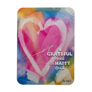 Grateful Happy Heart Magnet art par Pedie Wolfond