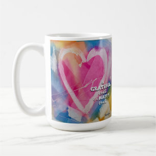 Grateful Happy Heart Mug art par Pedie Wolfond