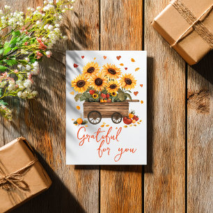 Grateful Harvest Cart Thanksgiving Card