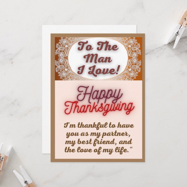 Grateful Heart: A Thanksgiving Card for My Beloved (Front/Back In Situ)
