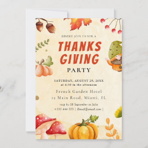 Grateful Heart Blessed Soul Thanksgiving Gathering Invitation