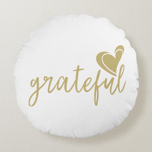 grateful heart round pillow (Front)