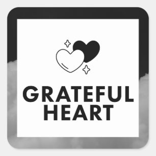 Grateful Heart. Sticker. Square Sticker