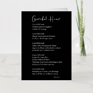 Grateful heart thanksgiving poem  foil greeting card