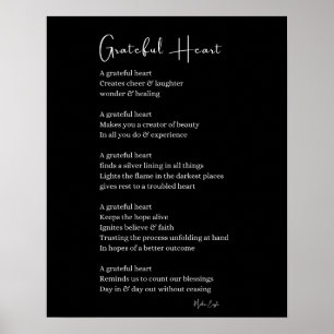 Grateful heart thanksgiving poem wall art poster