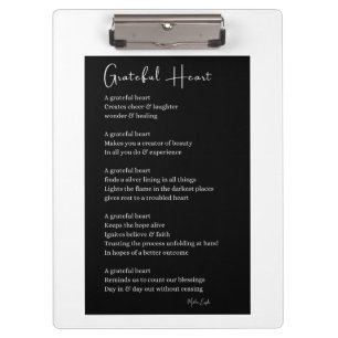 Grateful heart thanksgiving poem wall art poster clipboard