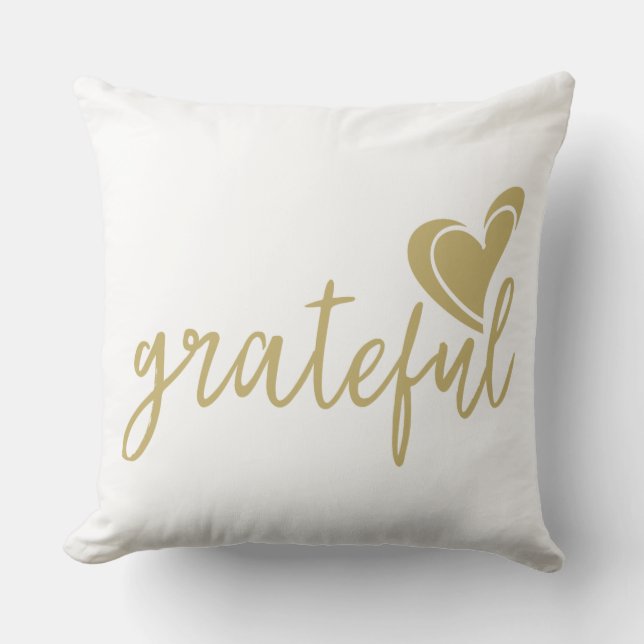grateful heart throw pillow (Front)