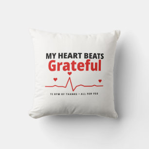 Grateful Heart Throw Pillow Romantic Gift