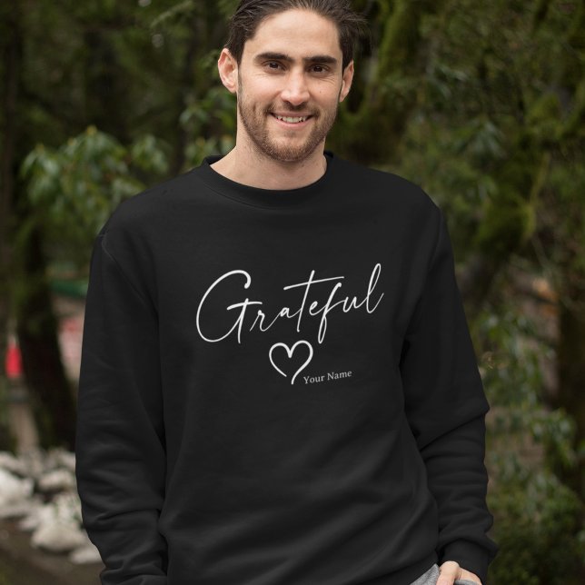 Grateful Heart | Your Name Ink Script Long Sleeve T-Shirt (Creator Uploaded)