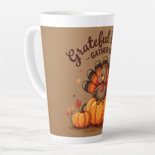 Grateful Hearts Thanksgiving Turkey Latte Mug