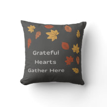 Grateful Hearts Throw Pillow