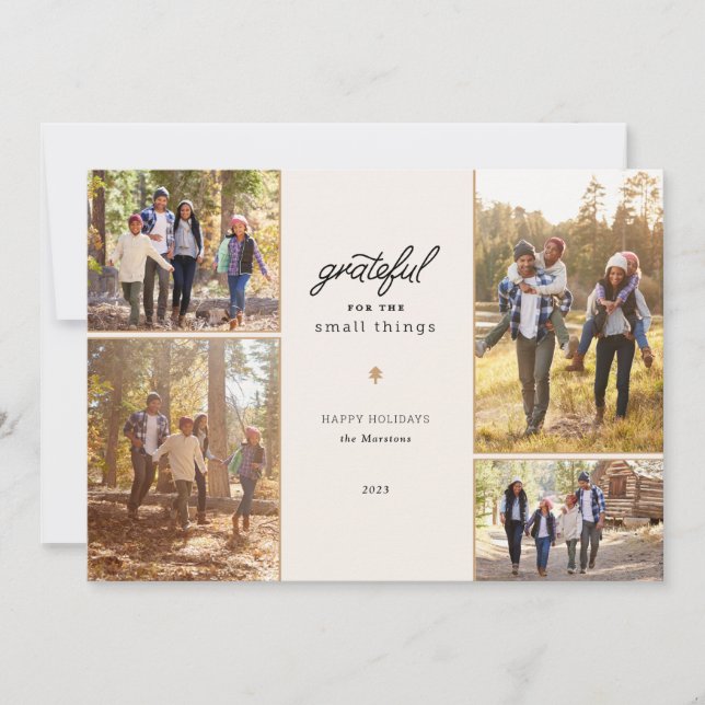 Grateful Holiday 4 Picture Photo Card (Front)
