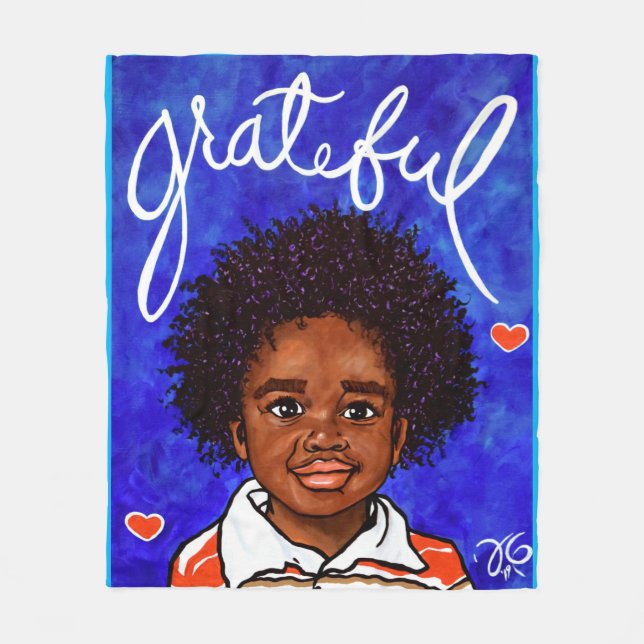 Grateful Love Child Children Adoption Hearts Joy Fleece Blanket (Front)