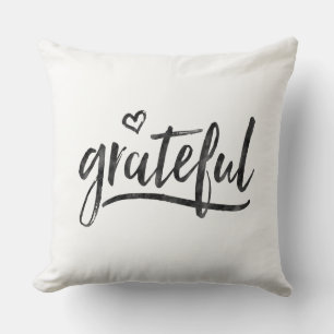 Grateful Minimalistic Custom Background Colour Throw Pillow