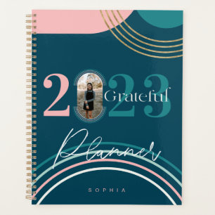 Grateful Modern Geometric Rainbow Custom Photo Planner