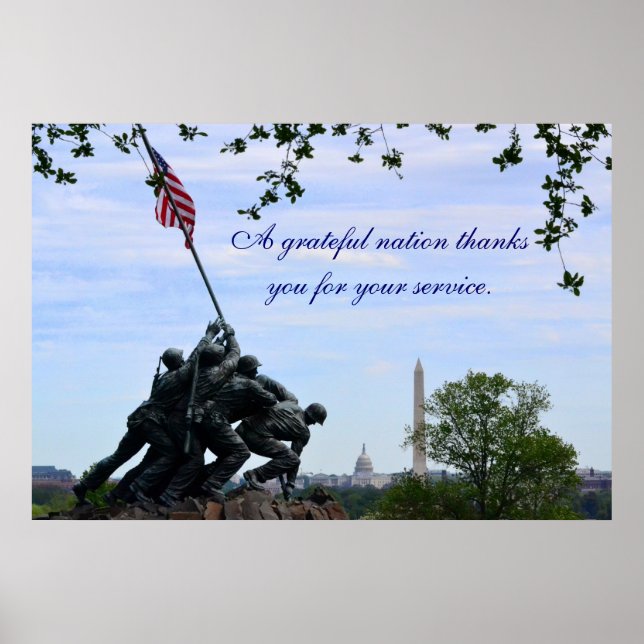 Grateful Nation Merci pour votre affiche de servic (Devant)