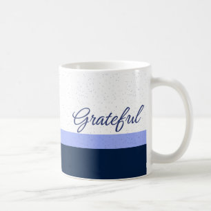 Grateful Navy Script Minimalist Art Coffee Mug