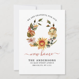 Grateful New Home We've Moved Fall Wreath Moving Announcement