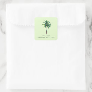Grateful Pastel Minimalist Palm Tree Square Sticker