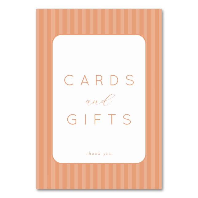 Grateful Peach Minimalist Thank You Card (Front)