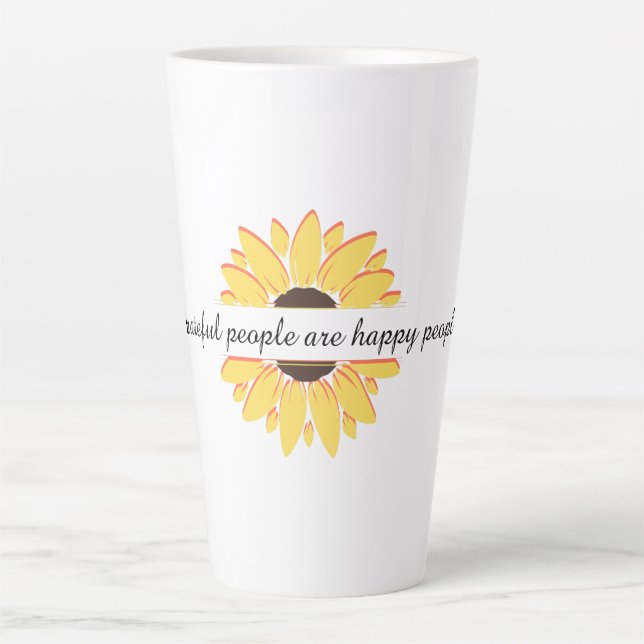 Grateful people are happy people Personalize Latte Mug (Front)