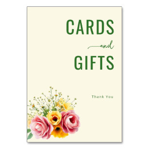 Grateful Pink Floral Bouquet Table Number