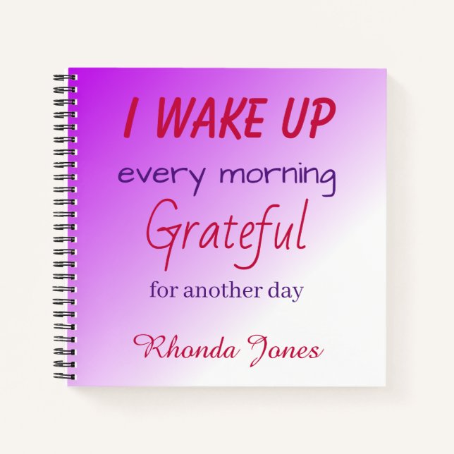 Grateful Purple Ombre Notebook (Front)