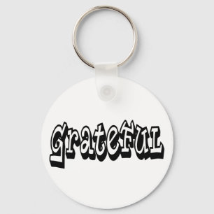 Grateful Saying Graffiti Style typography Keychain
