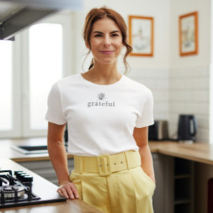 Grateful Simple Elegant Succulent Thanksgiving  T-Shirt