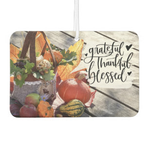 Grateful Thankful Blessed Autumn Gourds Air Freshener