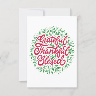 Grateful Thankful Blessed Card