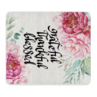 Grateful Thankful Blessed Glass Cutting Mat