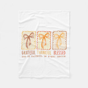 Grateful Thankful Blessed Gods Faithful Christian  Fleece Blanket