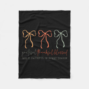 Grateful Thankful Blessed Gods Faithful Christian  Fleece Blanket