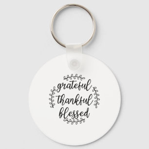 Grateful Thankful Blessed Keychain