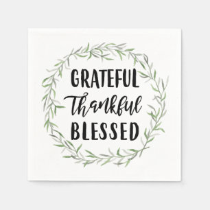 Grateful, Thankful, Blessed Napkin