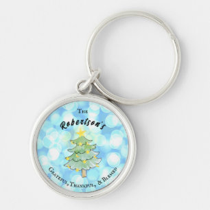 Grateful, Thankful & Blessed personalized Keychain