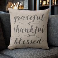 Grateful Thankful Blessed Rustic Script - chevrons