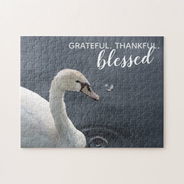 Grateful Thankful Blessed Swan Jigsaw Puzzle (Horizontal)