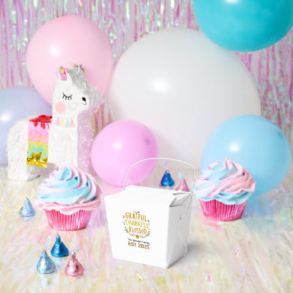 Grateful, Thankful, Blessed Typography Family name Favor Box