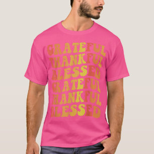 Grateful Thankful Blessed  Vintage Retro Thanksgiv T-Shirt