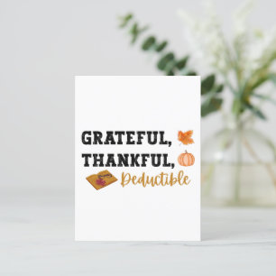 Grateful Thankful Deductible - Funny Accountant Postcard