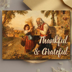 Grateful & Thankful Harvest Roman Campagna  Holiday Card