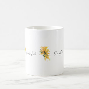 Grateful Thankful Sunflower Coffee Mug