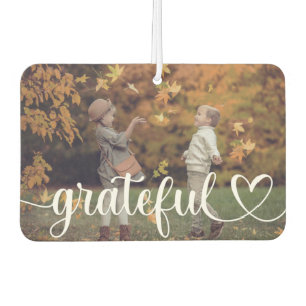 Grateful Thanksgiving Rustic Country Family Photos Air Freshener