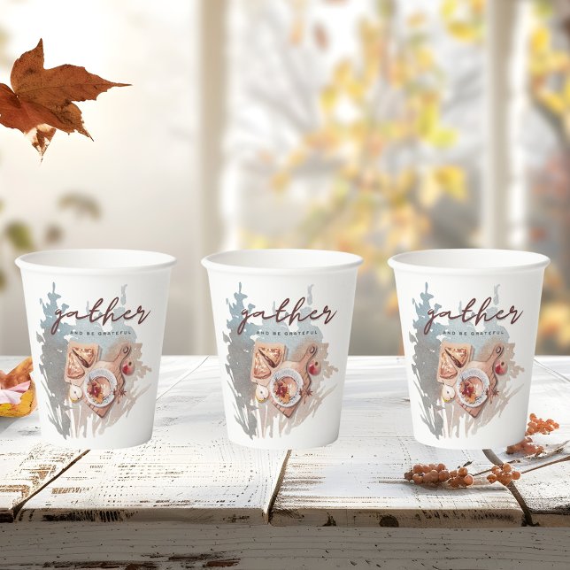 Grateful Thansgiving Gathering Paper Cups (Creator Uploaded)