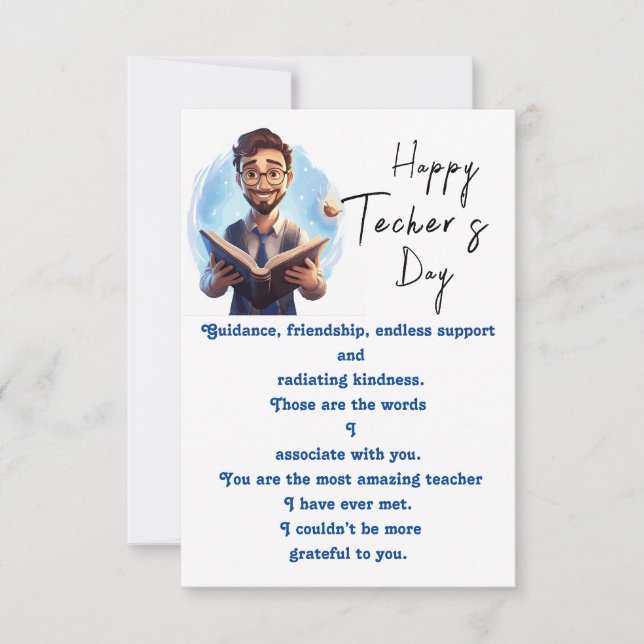 Grateful to the teacher card (Front)